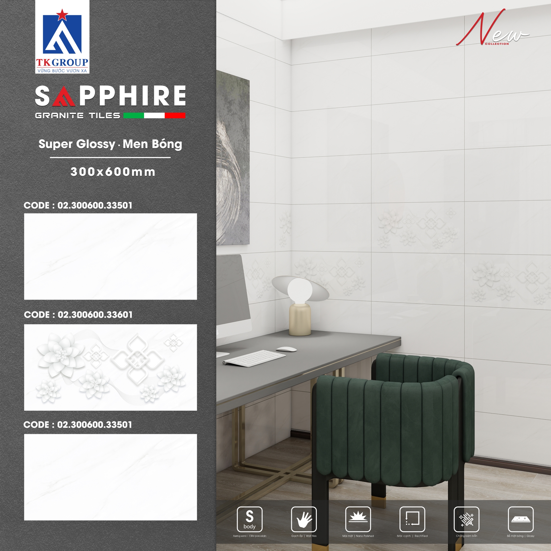 Gạch Porcelain - Elite 33501 - 33601 - 33501